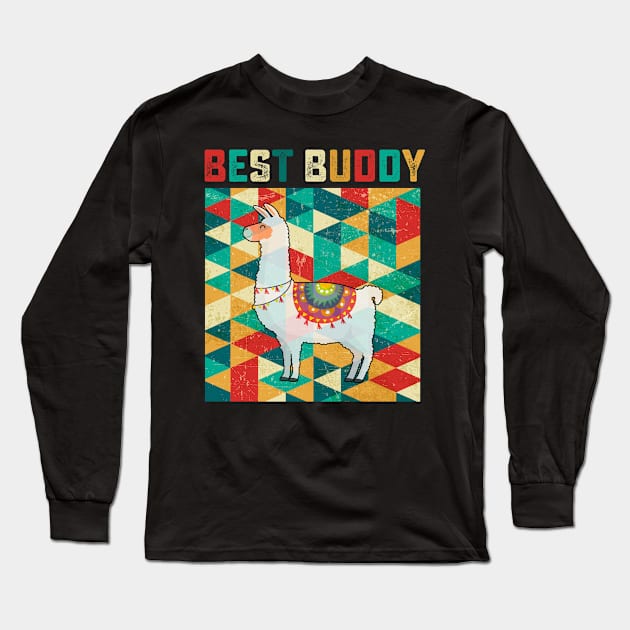 Best Buddy Llama Long Sleeve T-Shirt by danieldamssm